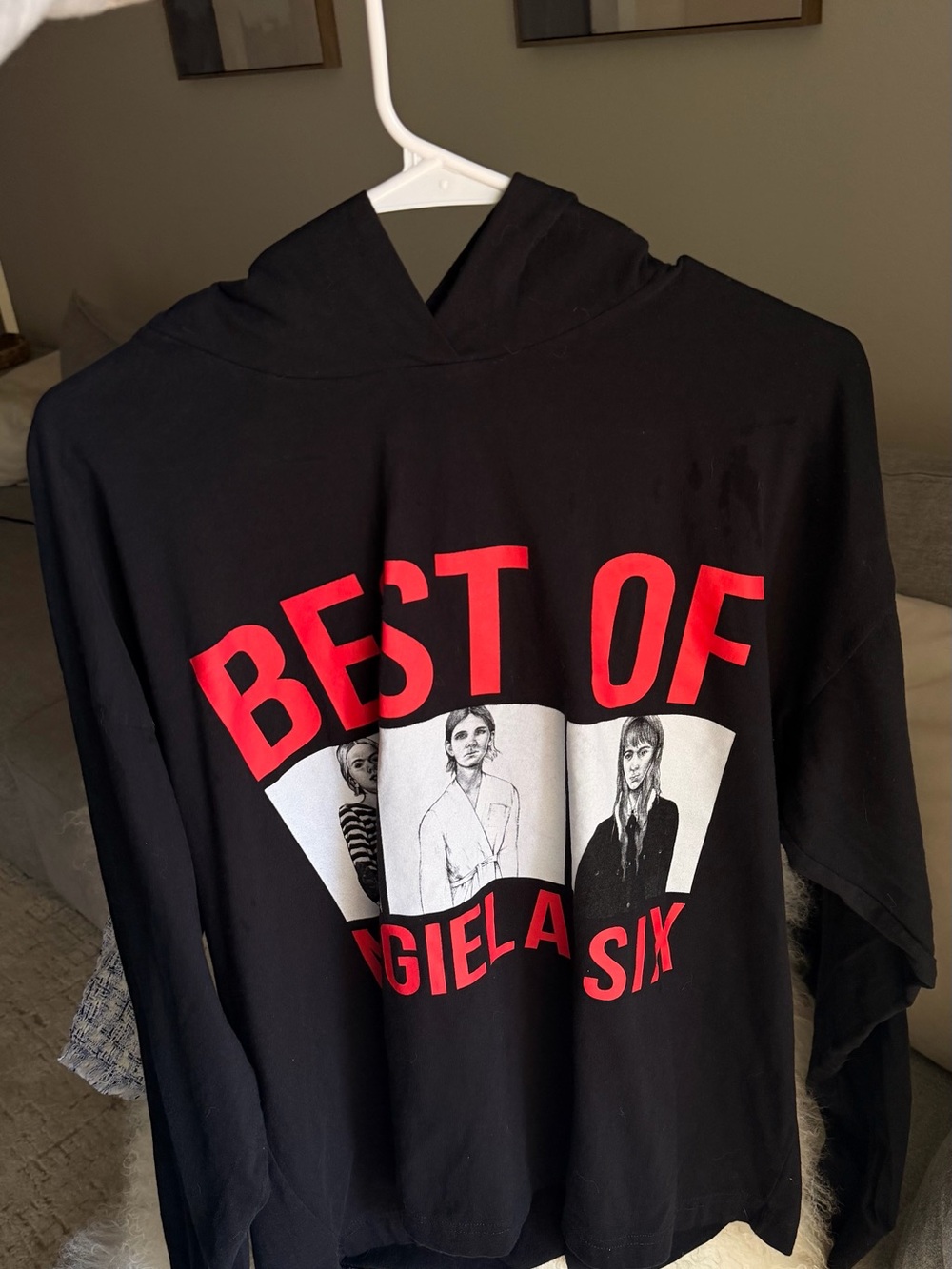 Maison Margiela MM6 Black Top with White Logo Tag